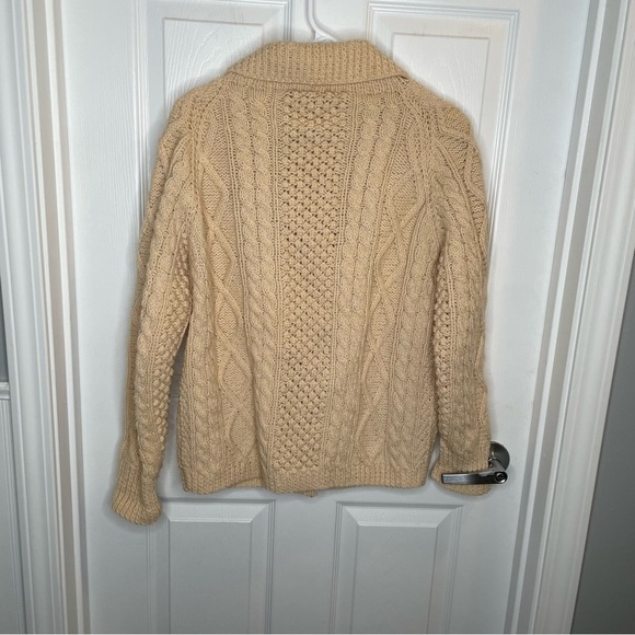 Kennedy of Ardara Irish Hand Cable Knit Pure Wool Fishermans Sweater in Cream M - Picture 2 of 16